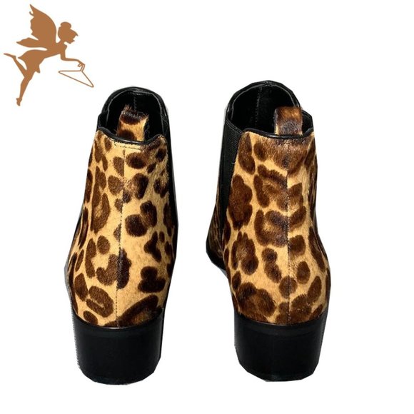 NIB MARC FISHER Leopard Yalely Pointy Toe Chelsea bootie - Picture 4 of 7